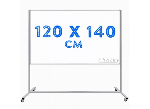 Chalky Mobil Tekerlekli Tek Taraflı Beyaz Yazı Tahtası 120x140 cm